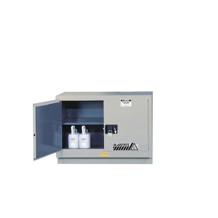 Justrite 31 gal, 1 Shelves, 18-Gauge Steel, 48 in W x 35.75 in H x 21.625 in D, Silver 8849042